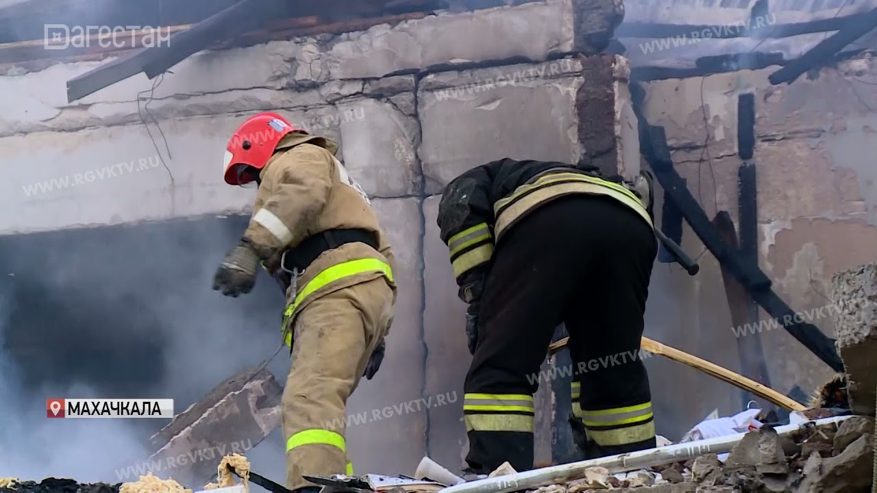 Последствия взрыва бытового газа в частном доме в Махачкале