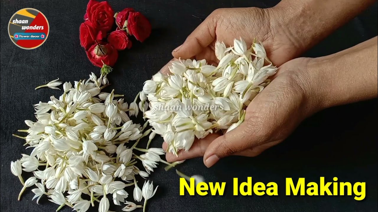 Jasmine Flowers Garland Making At Home/How To Make Flower Garland /Rose Flowers Garland /#garland 🌹🌼