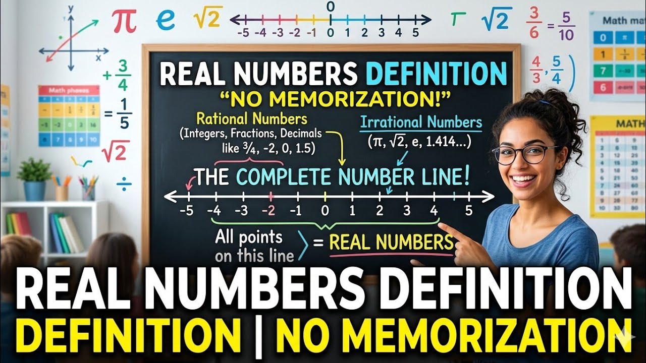 Real numbers definition concept without memorization 