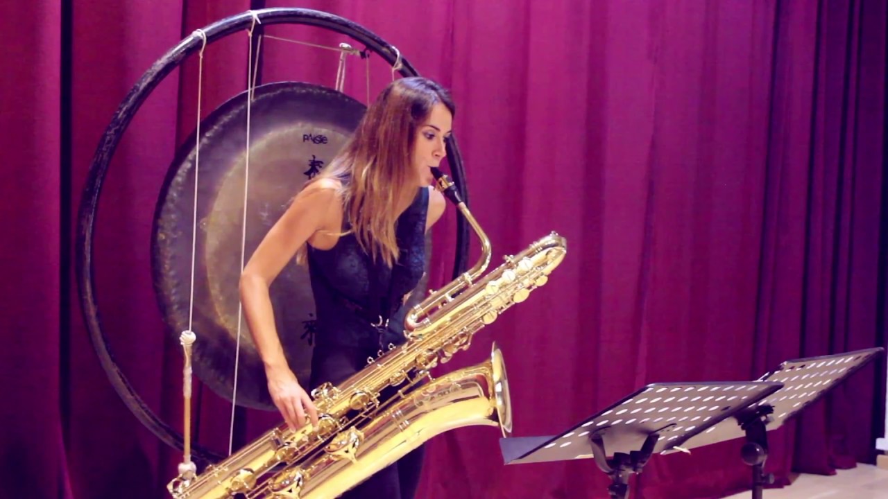 Ancestral by Thierry Alla for bass saxophone, tam tam and electroacustic music