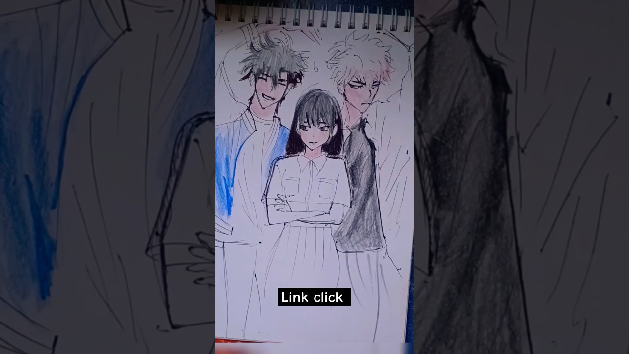 SKetching LINK CLICK By Pen in my sketchbook #shorts #artshorts #linkclick #anime