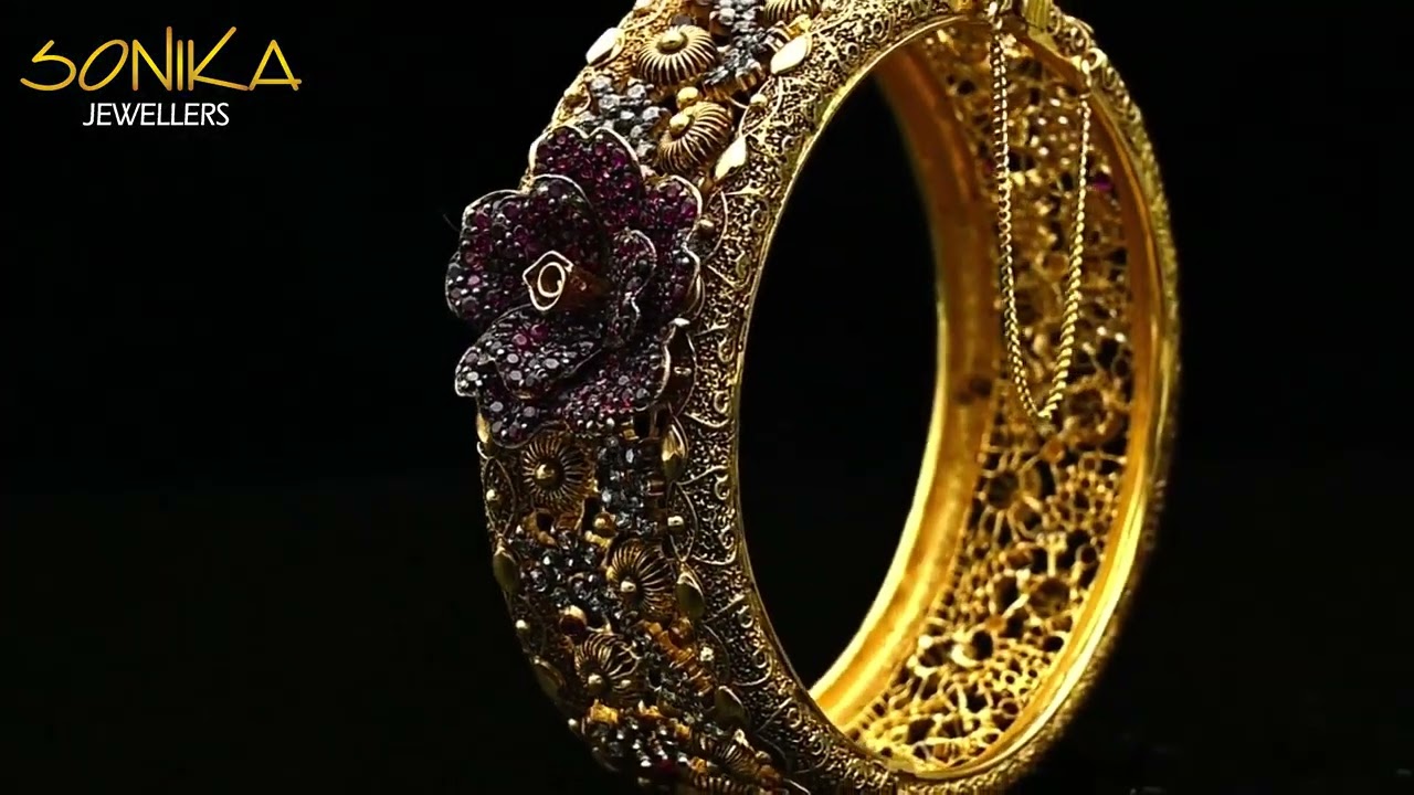 Unique Gold Kara (Bracelet) Design for Women with Price