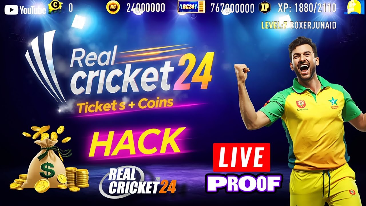 Real Cricket 24 Unlimited Tickets & Coins Trick – Latest Working Method 2025! 