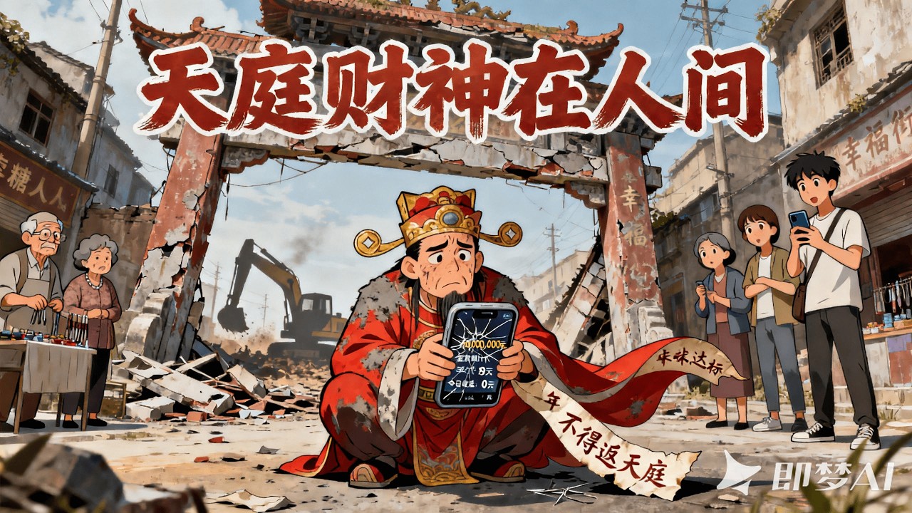 《天庭財神在人間》📢新番上線丨財神下凡欠債千萬，爲集五福誤入人間煙火。當老街拆遷在即，他選擇用神話守護人間#逆襲 #開掛 #漫劇