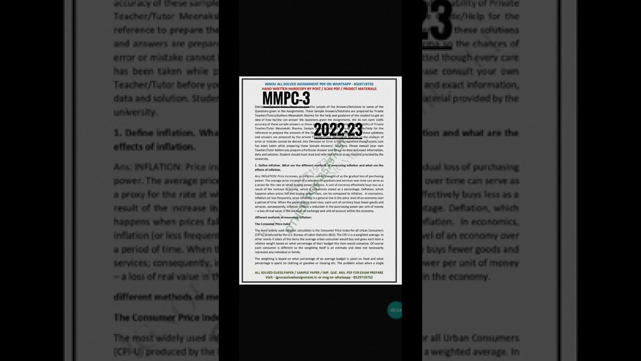 Mmpc-3 ignou solved assignment 2022-23-24 WhatsApp:- 8603418154. Order Now. In English and Hindi