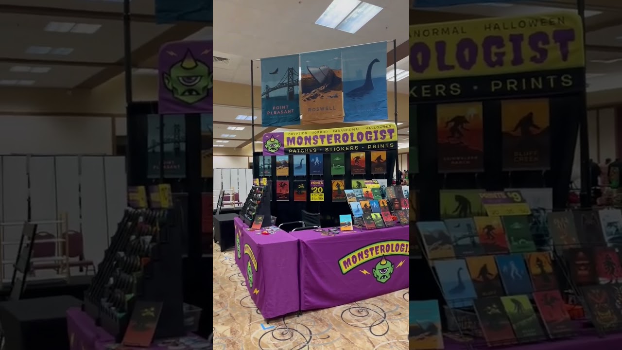 Monsterologist artist booth for Frogman Festival 2025