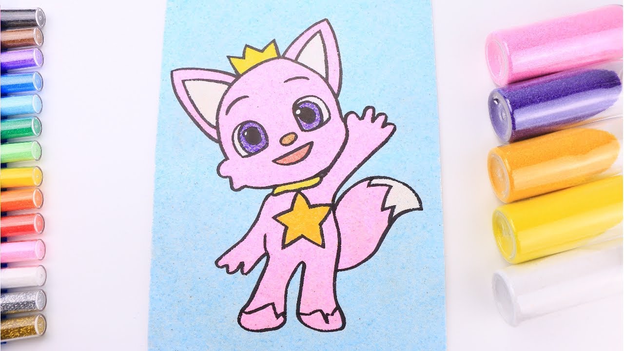Pinkfong Coloring and Drawing l 핑크퐁 그림 그리기 색모래 색칠놀이 ㅣ sand coloring art & drawing ㅣ 귀여운 캐릭터 그리기 색칠공부