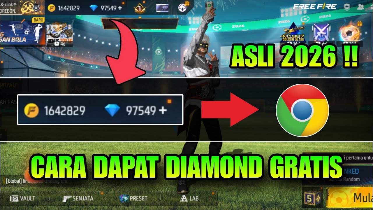 TANPA APLIKASI!? Cara mendapatkan diamond free fire gratis terbaru 2026