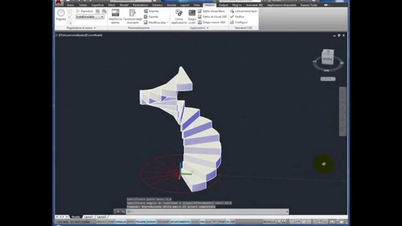 Disegnare una scala a chiocciola (helix Stairs) con le macro Di Autocad - Architettura