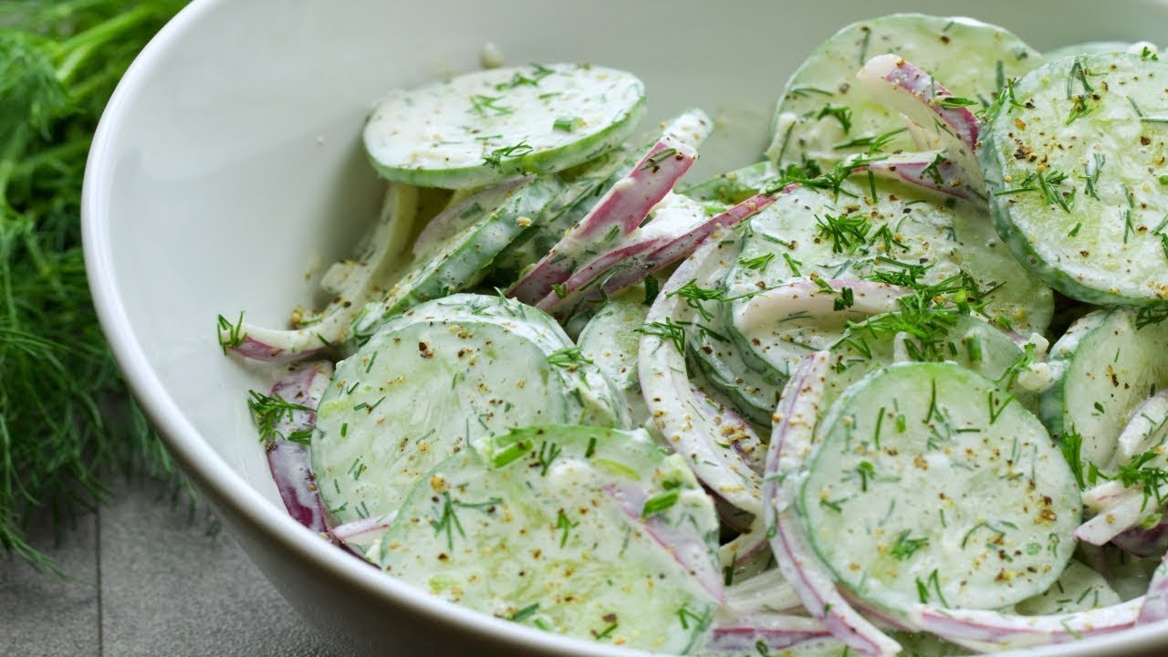 Simple Gurkensalat German Cucumber Salad - By Naughty Food