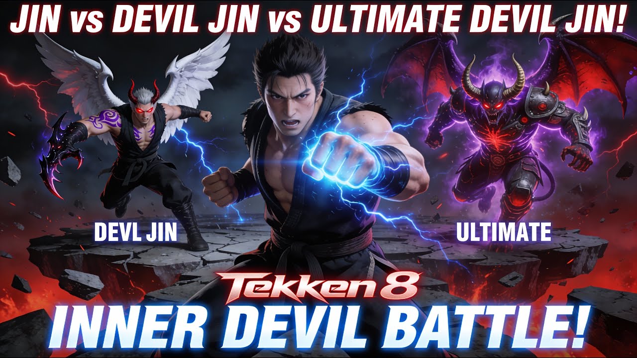 Jin vs DEVIL JIN vs ULTIMATE DEVIL JIN – Tekken 8’s CRAZIEST Inner Devil Battle Ever! 😱🔥InfernoX