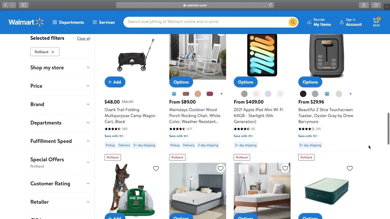 Walmart Rollbacks