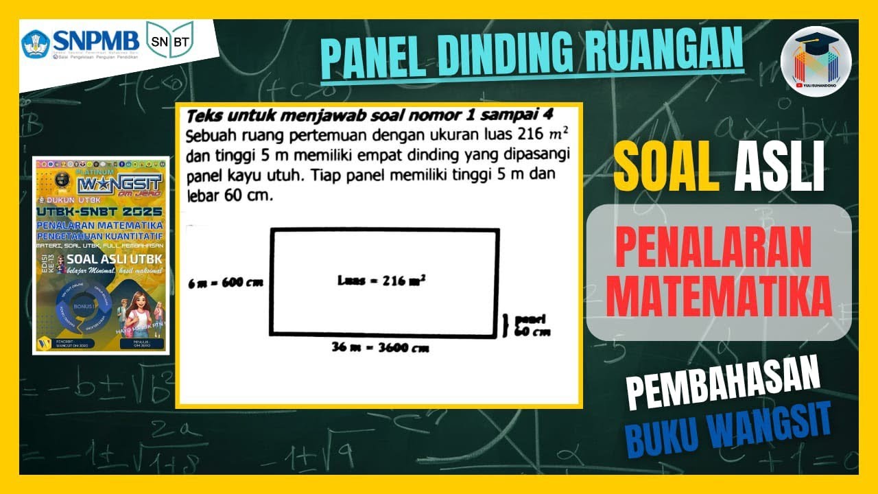 PANEL DINDING RUANGAN | Pembahasan buku WANGSIT Penalaran Matematika materi Pengukuran dan Geometri