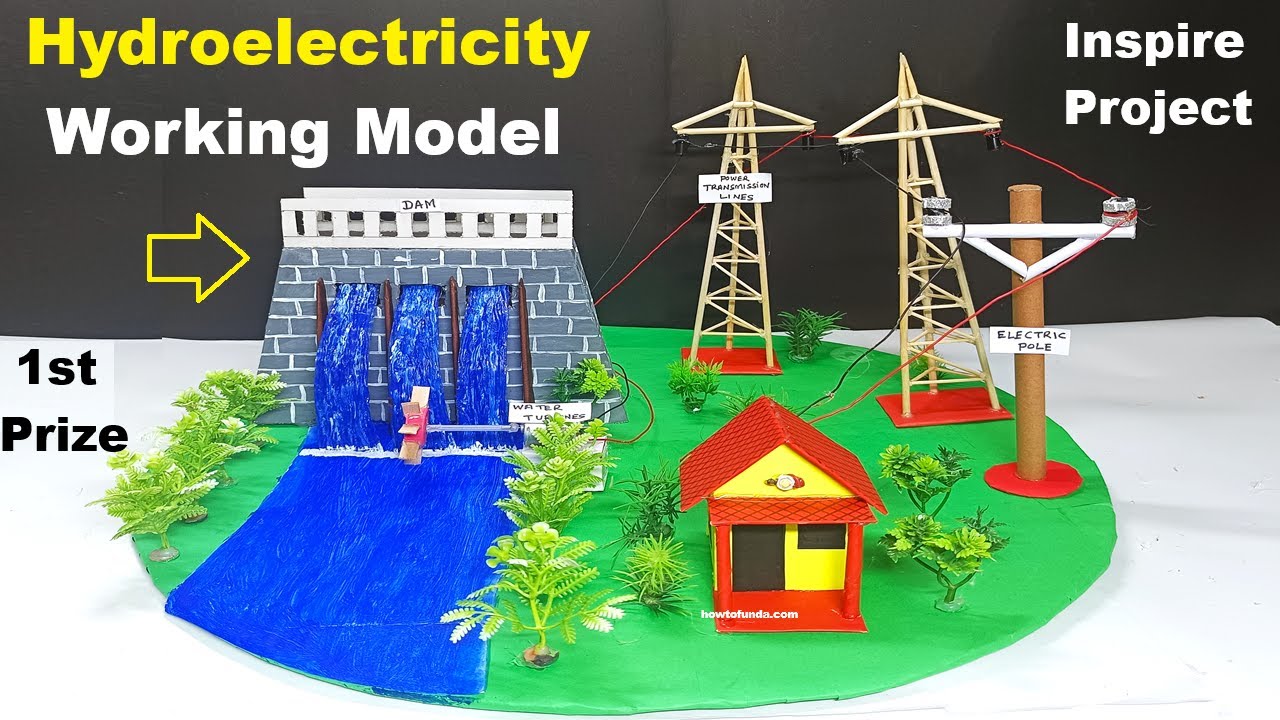 hydroelectricity working model - water energy science project  diy - inspire award | howtofunda