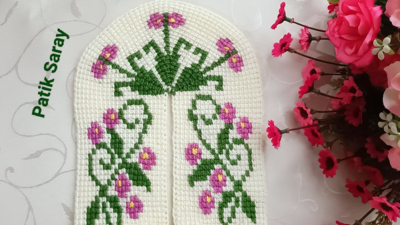 💐Minik çiçekli çok güzel tunus işi patik yapımı💐 PART/1
