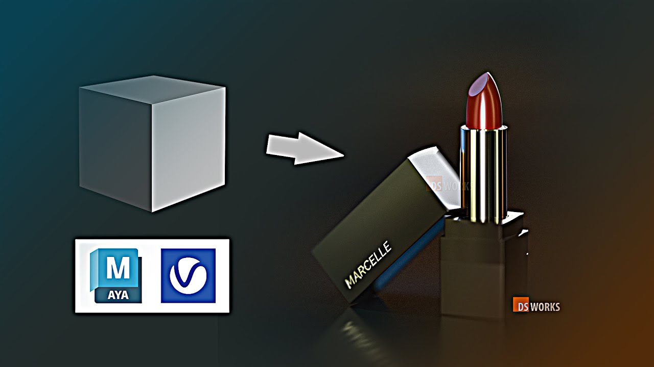 maya 3d product design | Marcelle lipstick modeling tutorial #maya #products