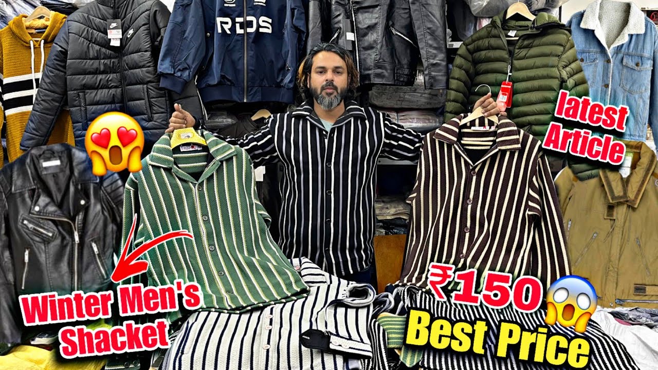 Mens Latest winter wear Collection in Delhi Wholesale market😱🔥{ shacket, leather jacket, Hoodie }