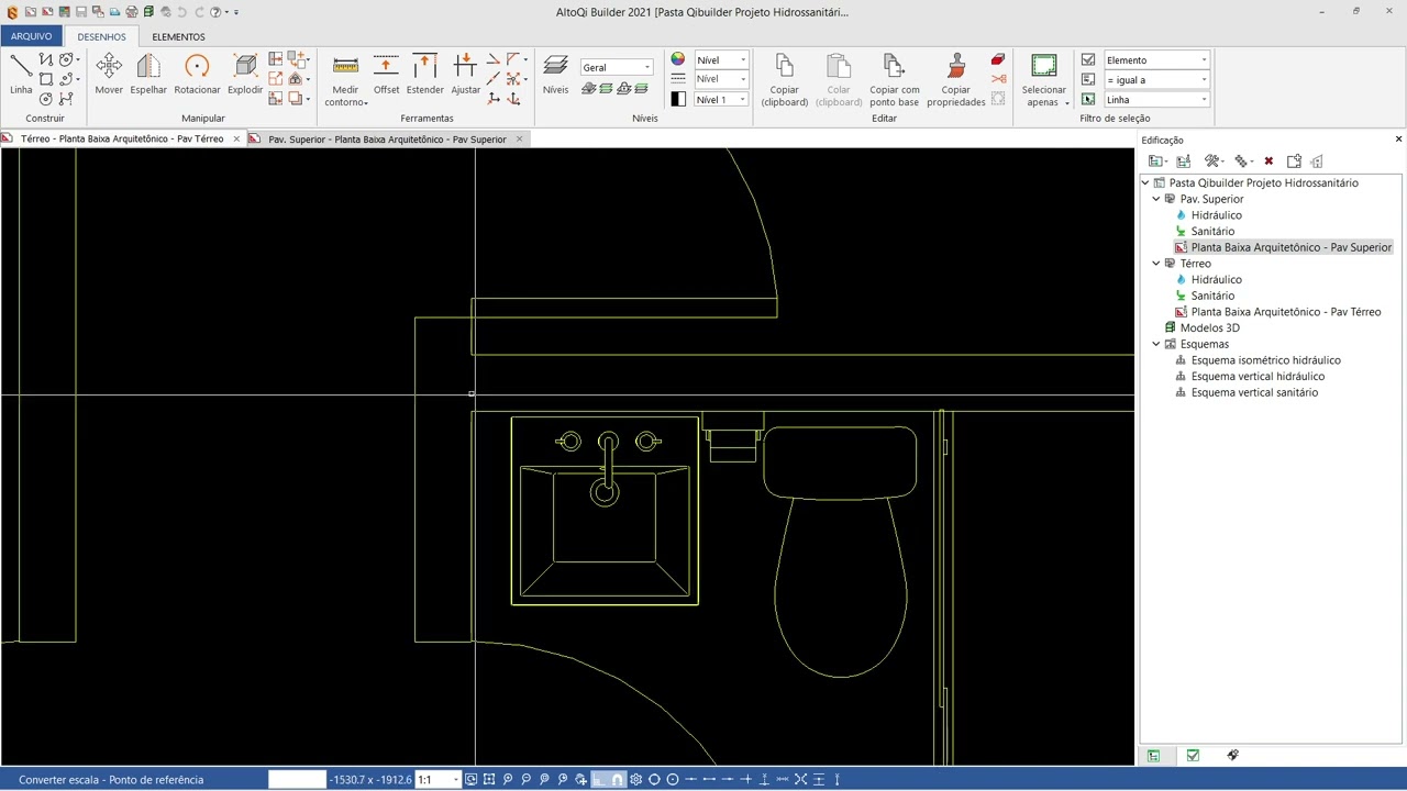6-Escalonando e Posicionando Origem DWG (QiBuilder Hidrossanitário - O Guia Definitivo)