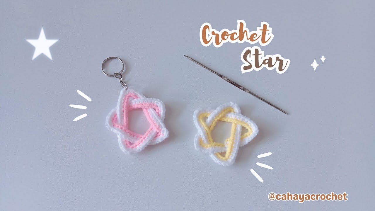 Crochet keychain star for beginner friendly | Gantungan kunci rajut bintang