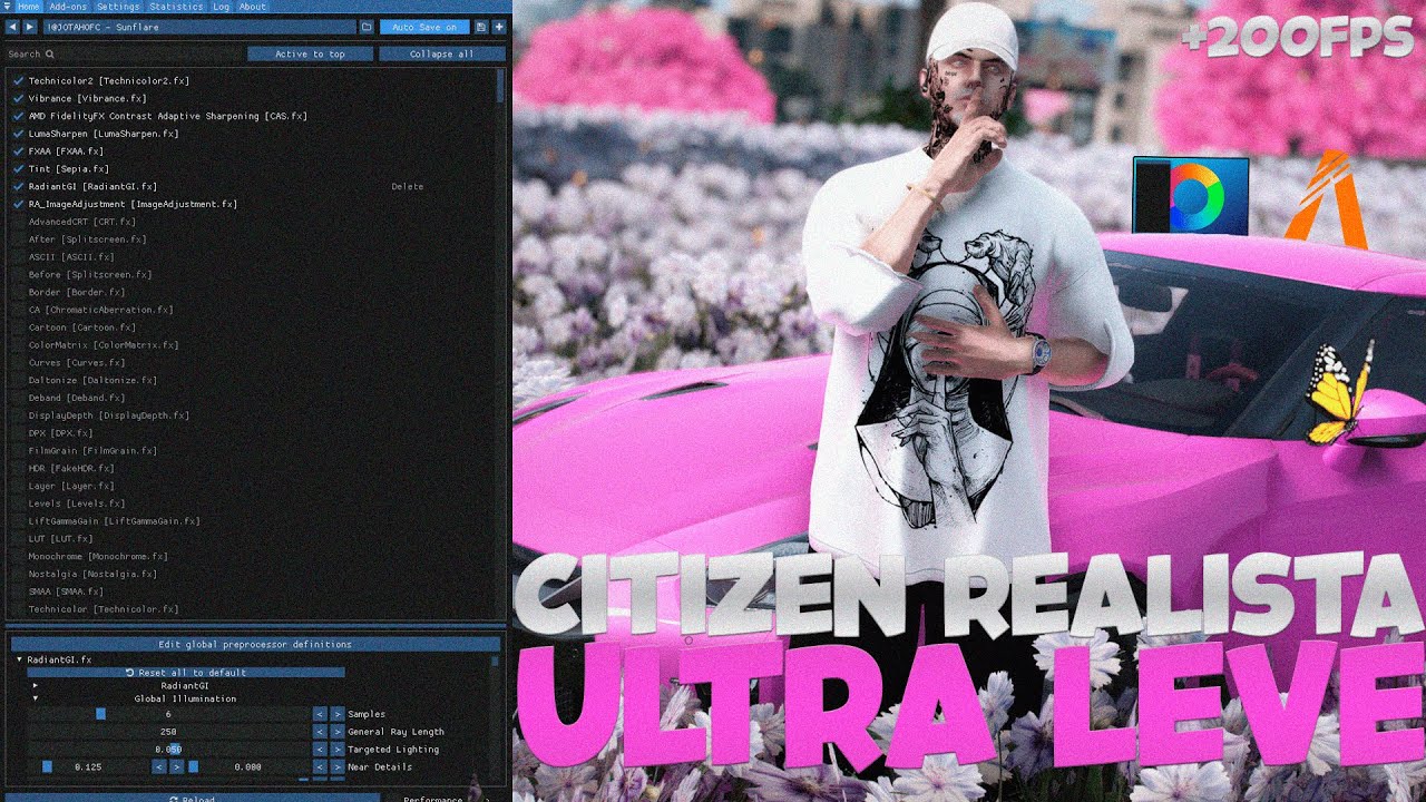 BEST CONFIGURATION FOR WEAK PC IN FIVEM! CITIZEN LINDA + RESHADE + REALISTIC GRAPHICS MOD! TUTORI...