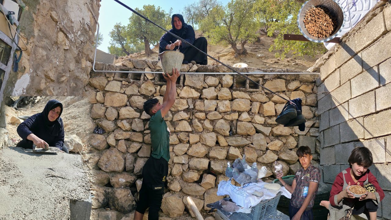 Simple but exciting nomadic life | Building a platform for a water tanker in the mountains!