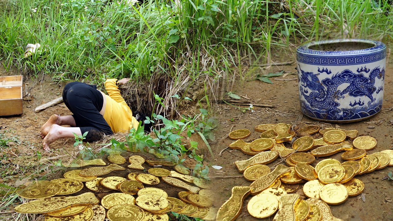REWIND TIMELAPSE--200Days Unexpected discovery of a giant treasure containing gold and lots of money