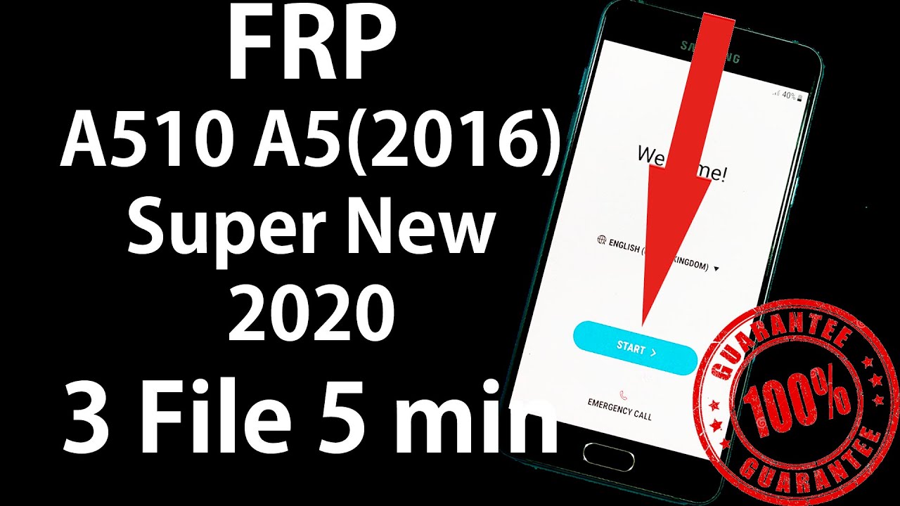 FRP... Samsung A510 frp google account frp bypass 100% 5 min with PC