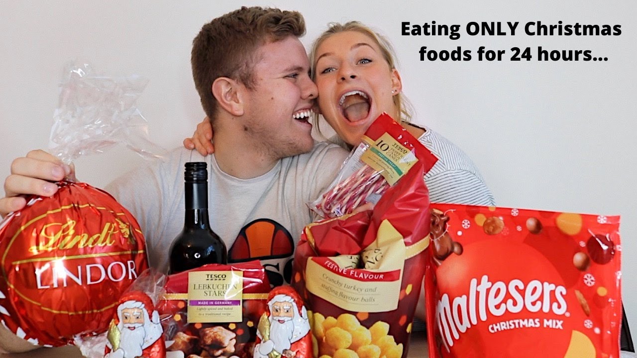 EATING ONLY CHRISTMAS FOOD FOR 24 HOURS | James and Carys