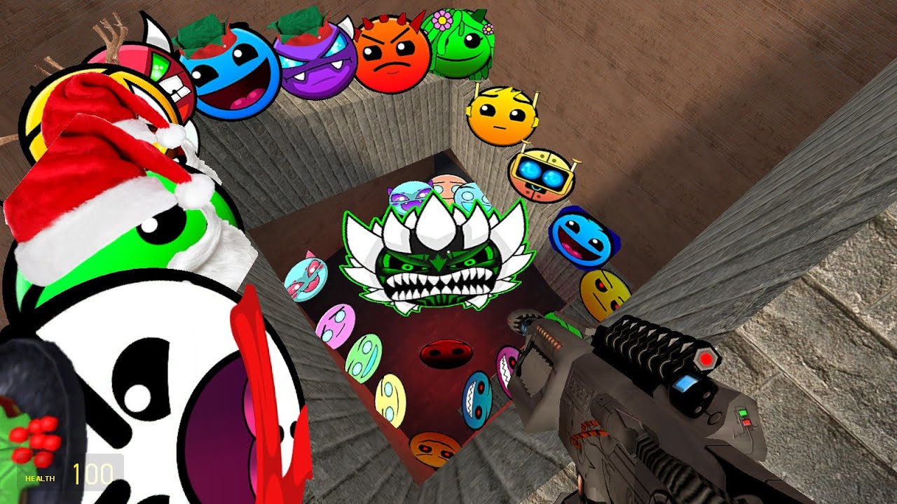 Geometry Dash and Lobotomy Dash Nextbots Chase me in Maze Gmod