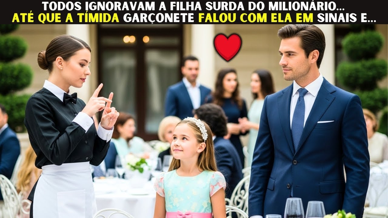 Todos ignoravam a filha surda do milionário… até que a tímida garçonete falou com ela em sinais e…