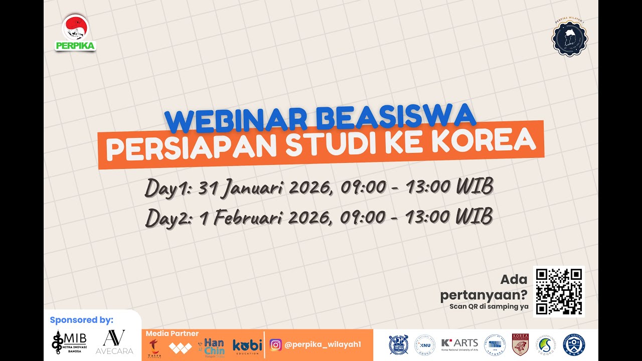 Live - Day 2 Webinar Beasiswa Persiapan Studi ke Korea