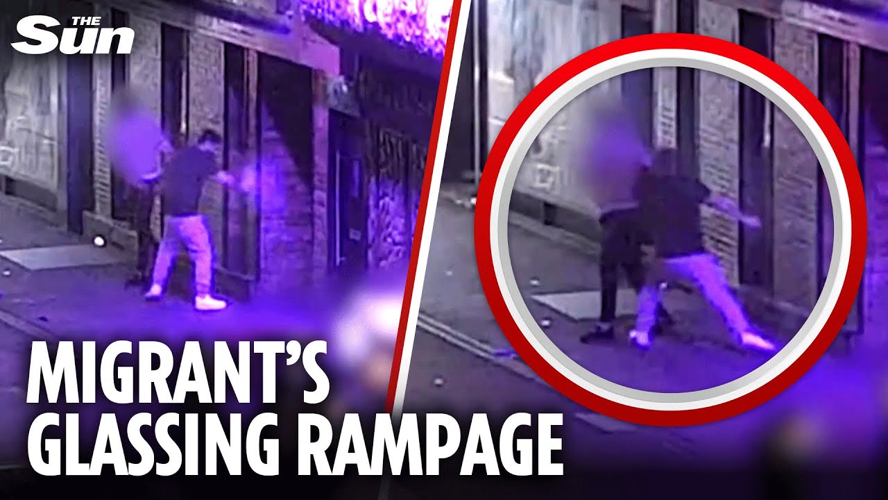 Terrifying moment migrant GLASSES man at Bournemouth nightclub &ndash; but avoids being deported