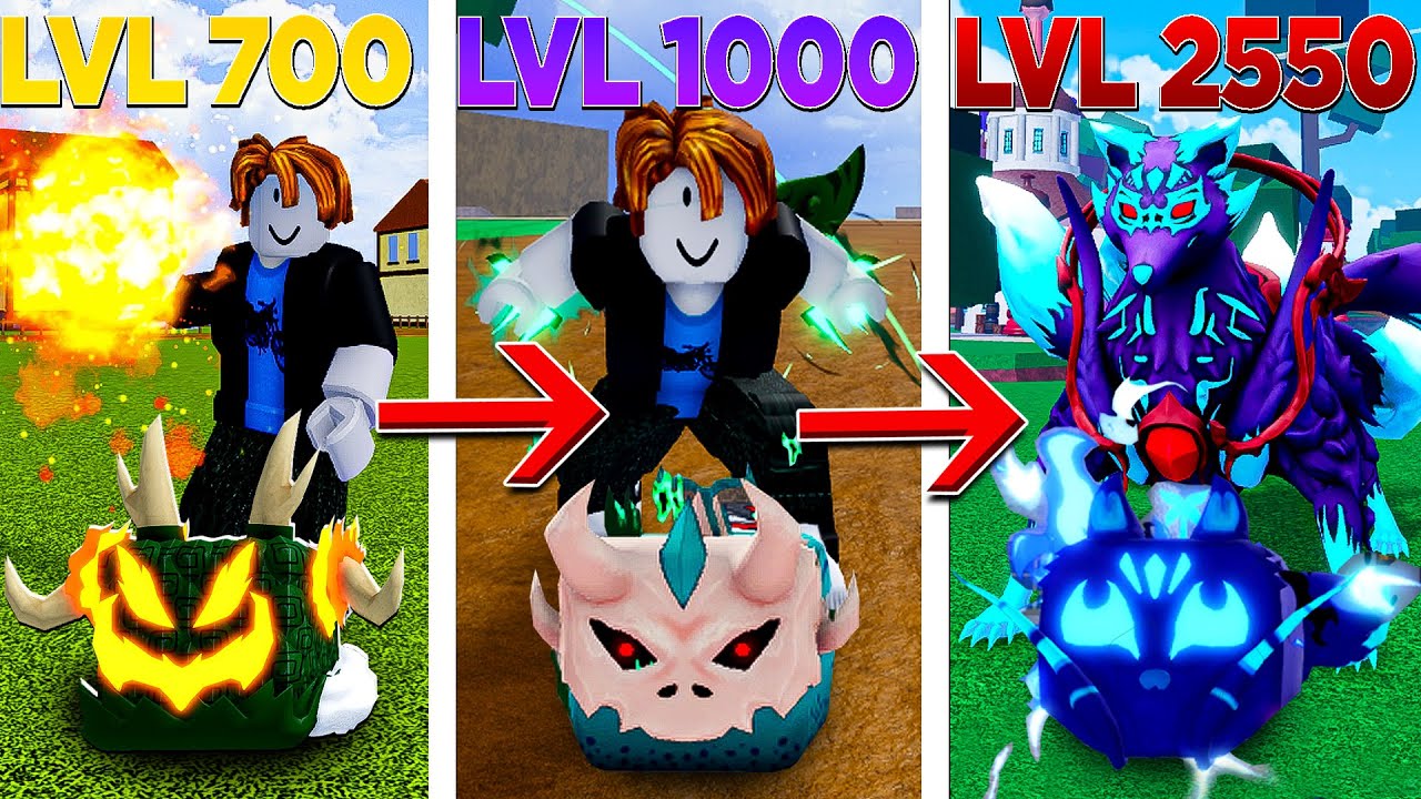 UPEI DO 1 AO 2550 NO BLOX FRUITS MAS A CADA 100 LEVEIS EU GIRO UMA FRUTA MITICA!
