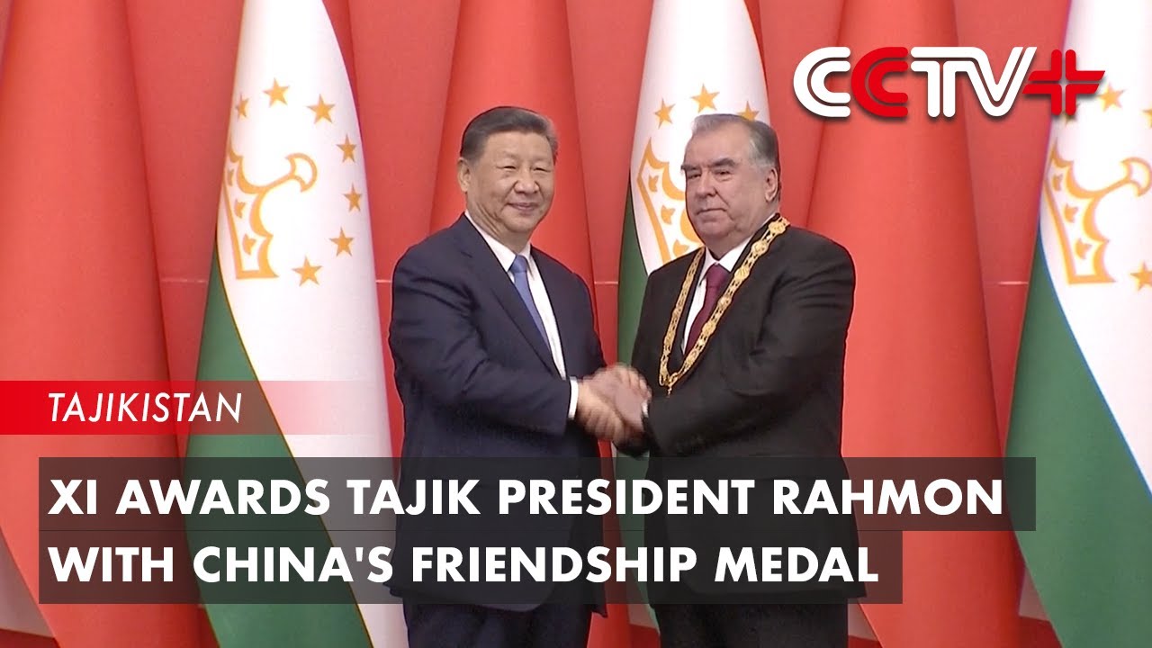 Xi Awards Tajik President Rahmon with China's Friendship Medal