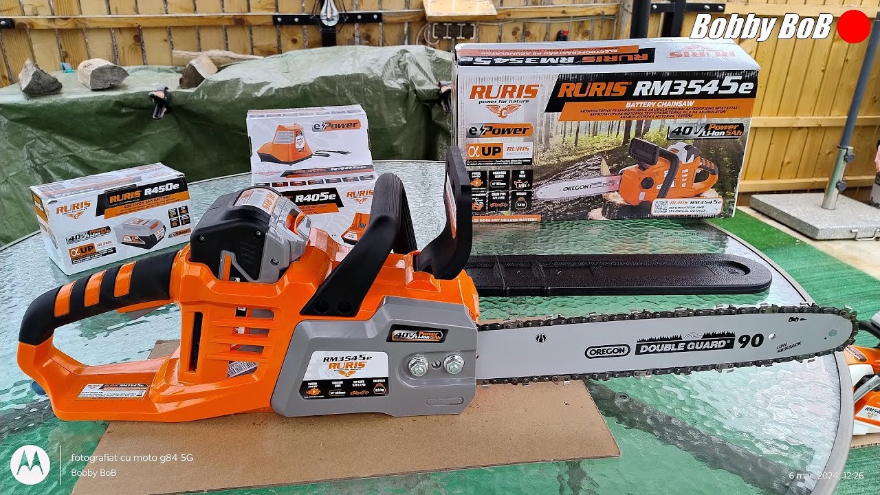 Drujba cu acumulator/baterie - Ruris Rm3545e 40V-5Ah 200W / battery chainsaw