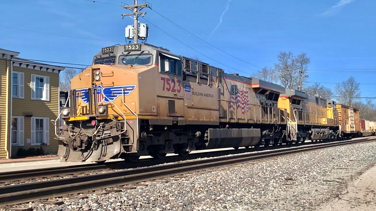 Trains Passing Twice,  Military Train Surprises Us & CSX Sponge Bob Locomotives In Glendale Ohio