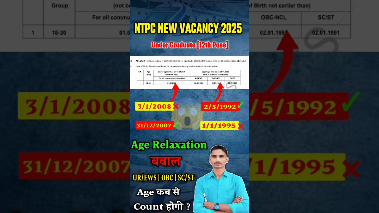 ntpc new vacancy 2025 age limit | rrb ntpc undergraduate age limit 2025 | ntpc age relaxation 2025