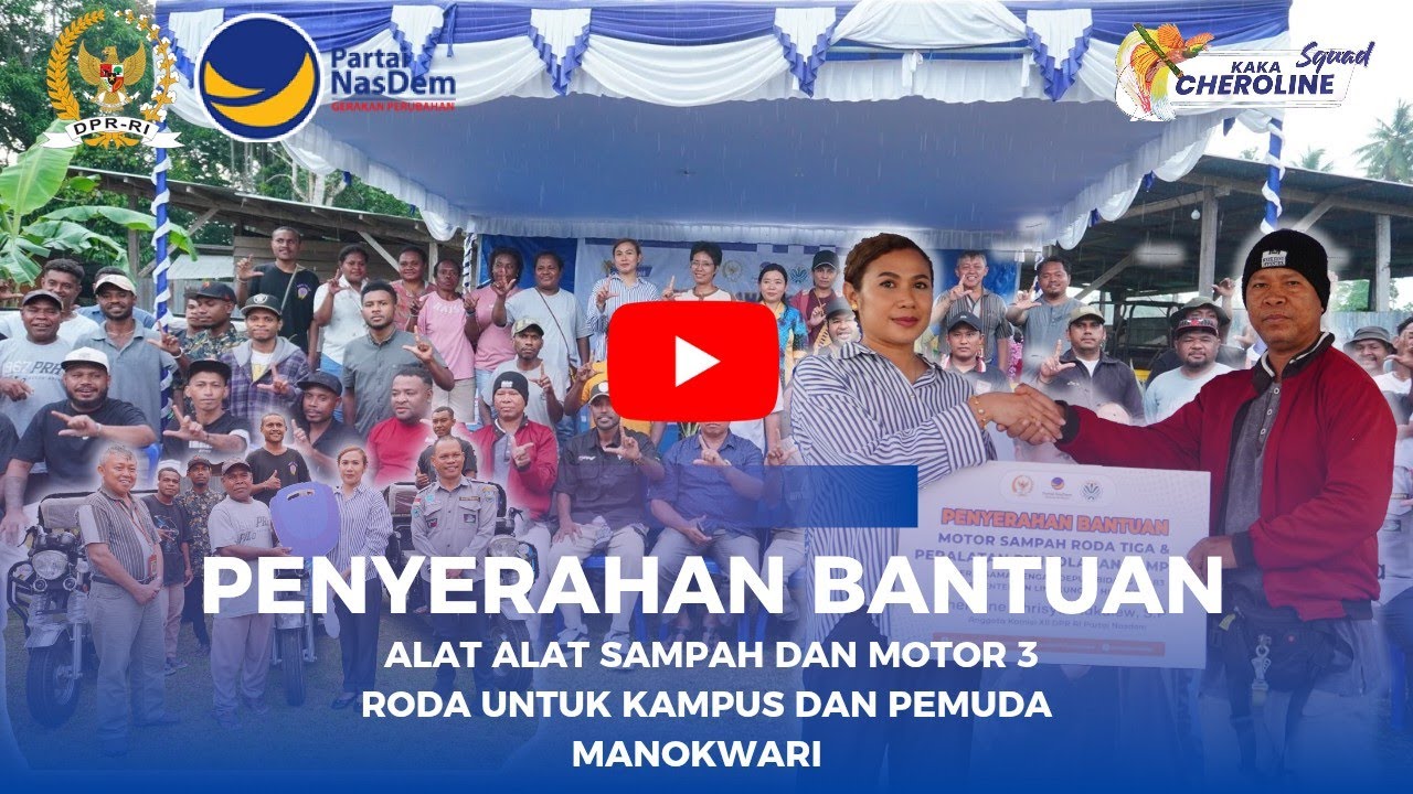 PENYERAHAN BANTUAN MOTOR RODA 3 DAN ALAT PENGOLAHAN SAMPAH KEPADA MASYARAKAT DI KAB.MANOKWARI