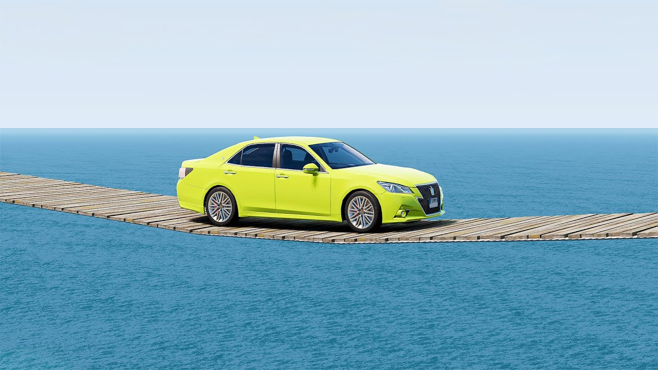 Mobil vs Suspension Bridge #12 - BeamNG Drive