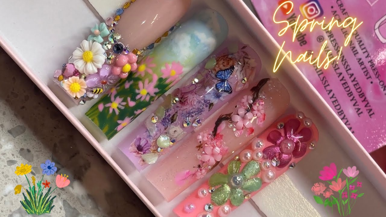 Подробный урок по весеннему дизайну ногтей | ЛЕГКИЕ весенние ногти!!🌸🌼💐