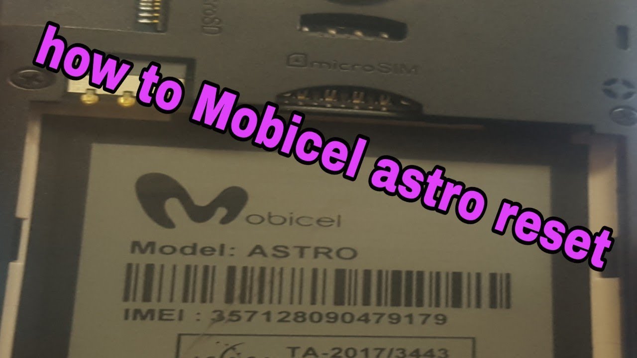 How to reset mobicel astro