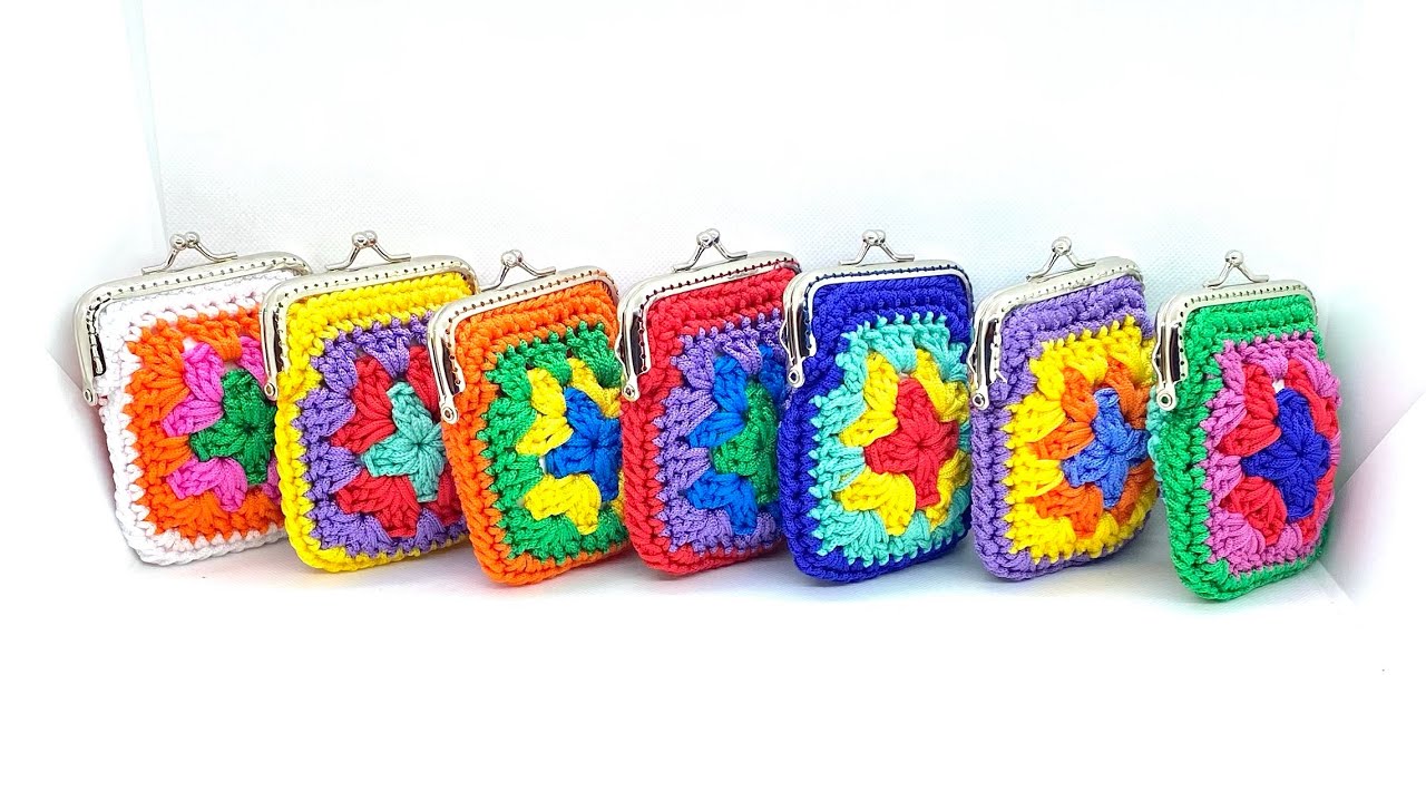 TUTORIAL PORTAMONETE GRANNY- CROCHET PURSE GRANNY/ FACILISSIMO 👛TIZIANA VOLPE CROCHET 👛
