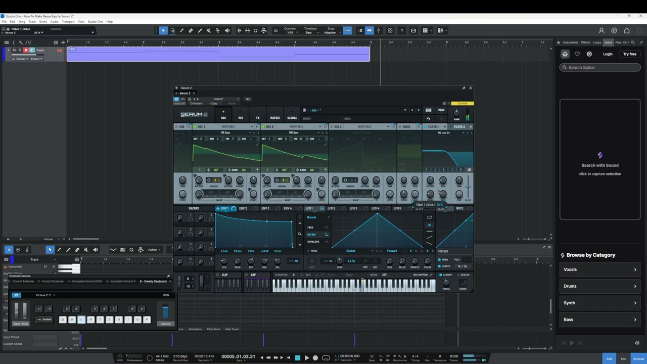 How To Make Synthwave Reese Bass Like Narvent, VØJ, Øneheart, akiaura, Memory Reboot, In Serum 2