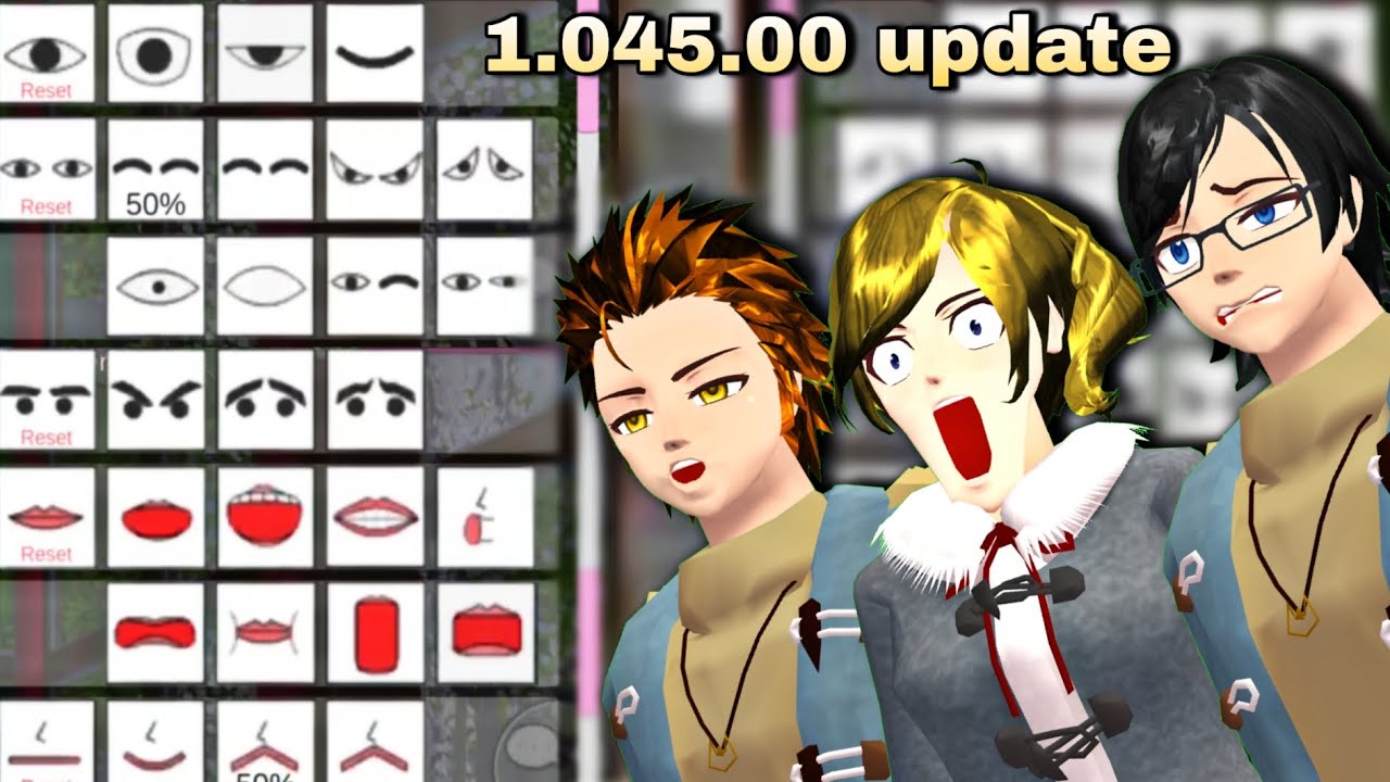 the new face expressions are kinda... | 1.045.00 UPDATE | SAKURA School Simulator | Rina Tamaki