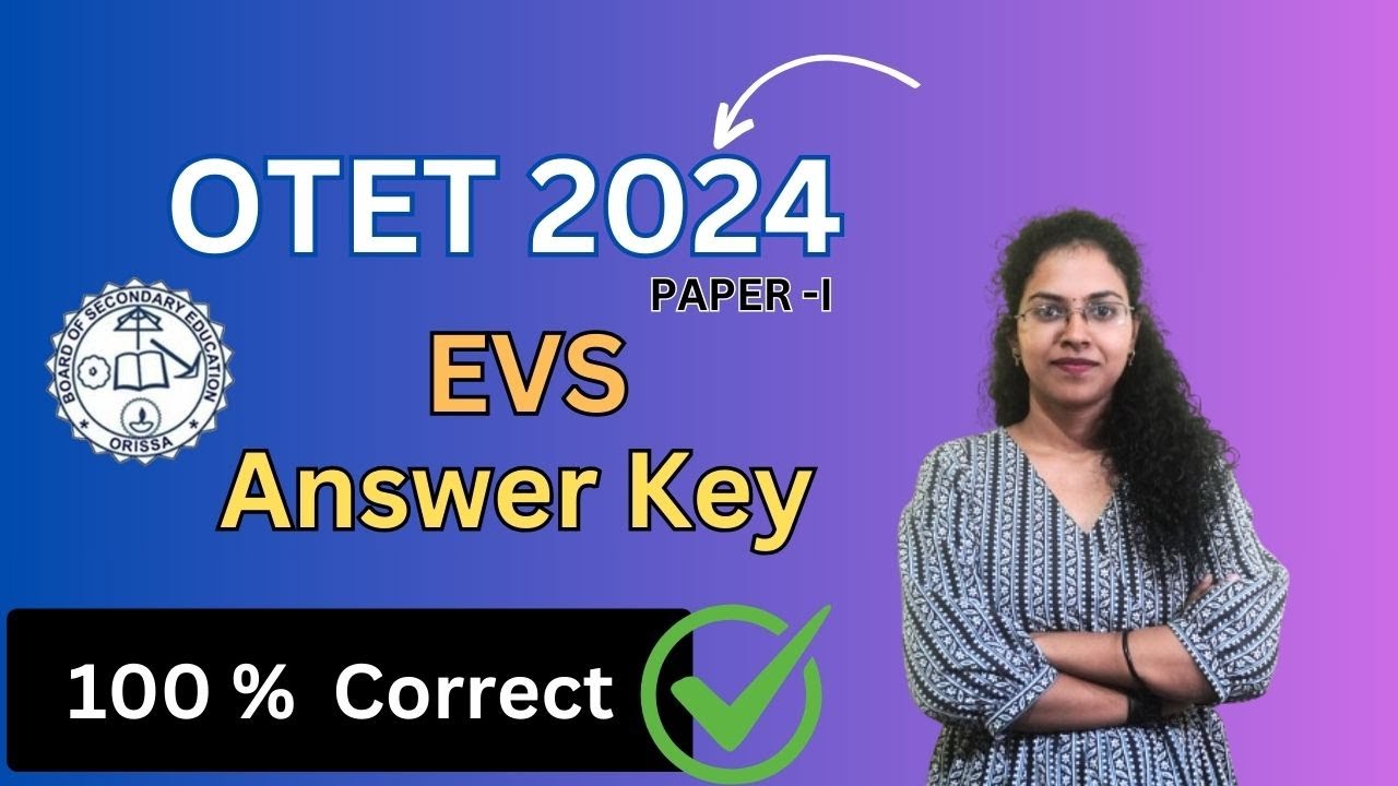 OTET 2024 Answer key EVS (Paper-1)