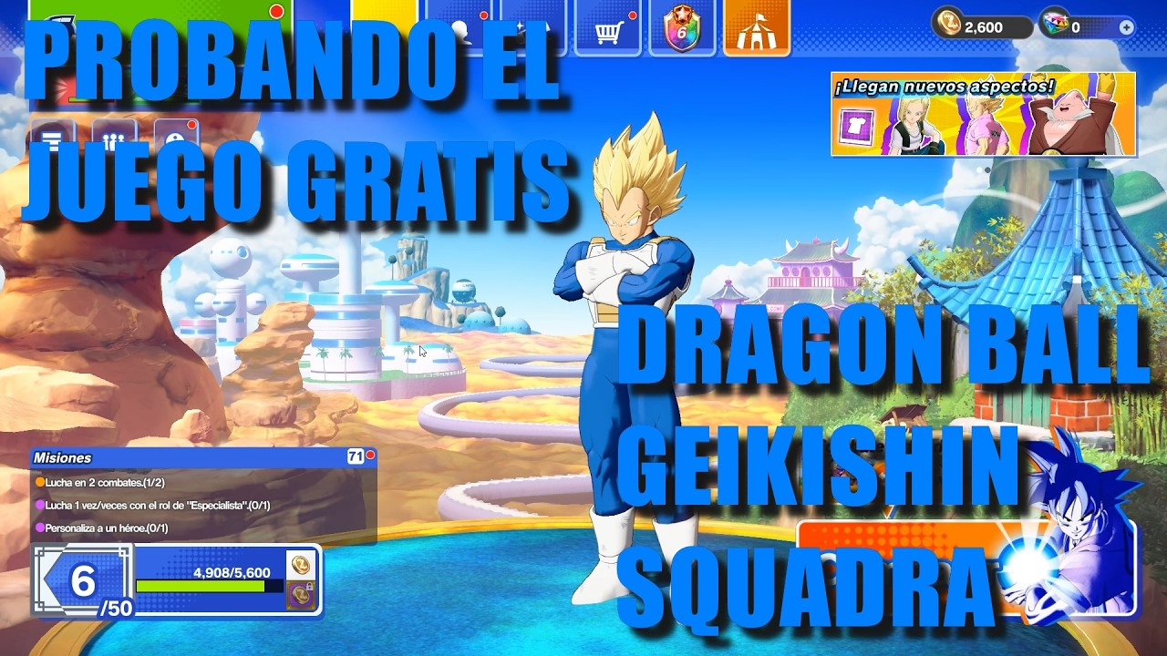 Probando el juego gratuito Dragon Ball Geikishin Squadra de Steam!!