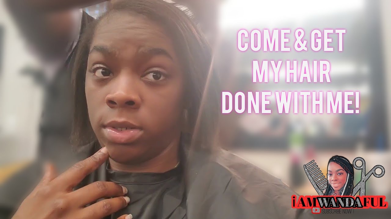 Come get my hair done with me! | silk press | its the curls for me🤣😭