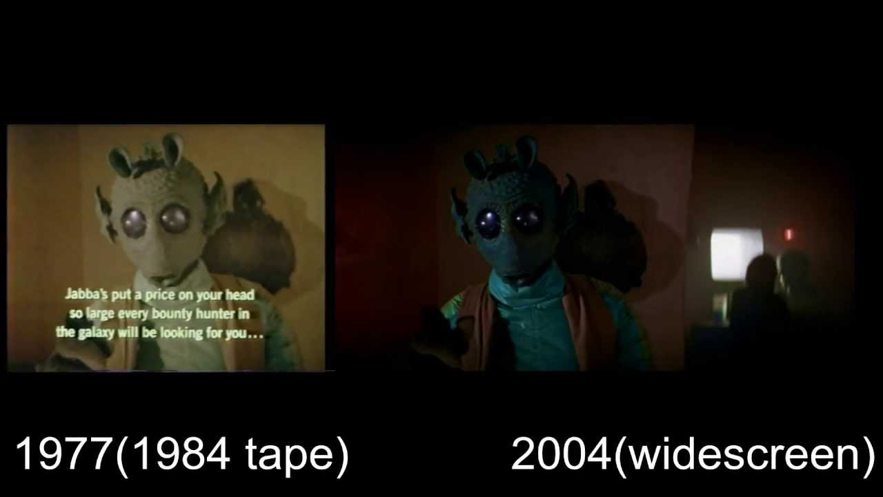 star wars 1977 v.s 2004(Han and Greedo)