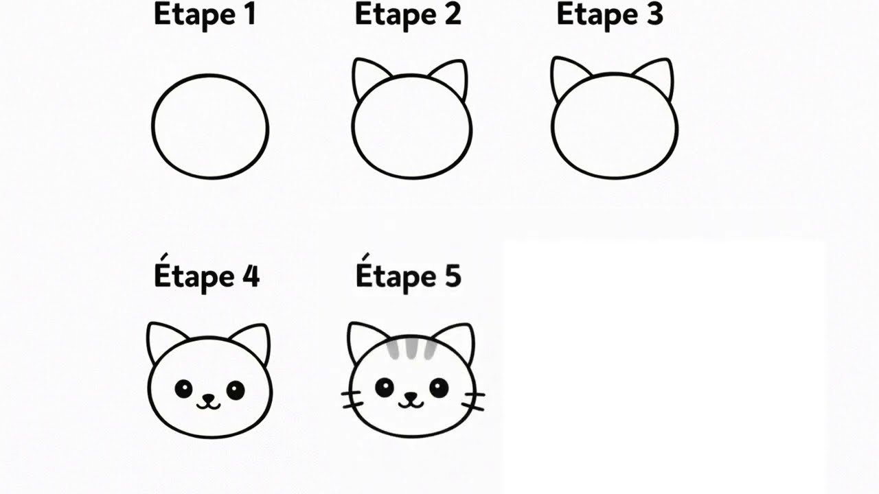 Dessine un chat trop mignon 🐱✏️ | Dessin facile étape par étape – Mya et Rose