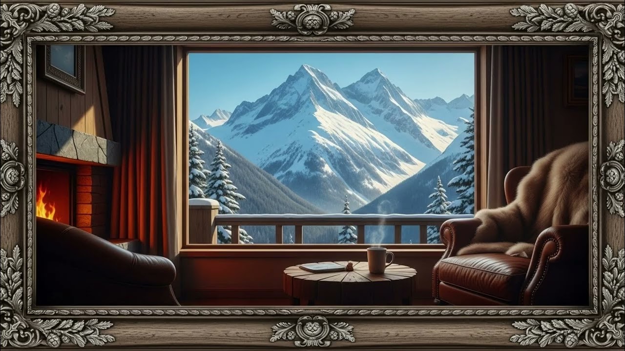 Luxury Winter Lodge | Framed Art With Music & Relaxing Classical 4K